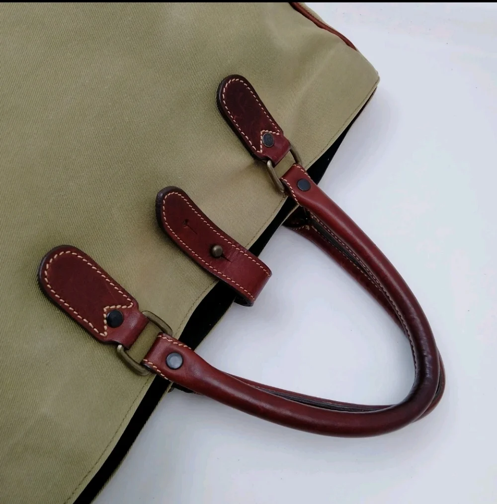 Ettinger London Tote Bag Tan/Brown Canvas/Leather Large